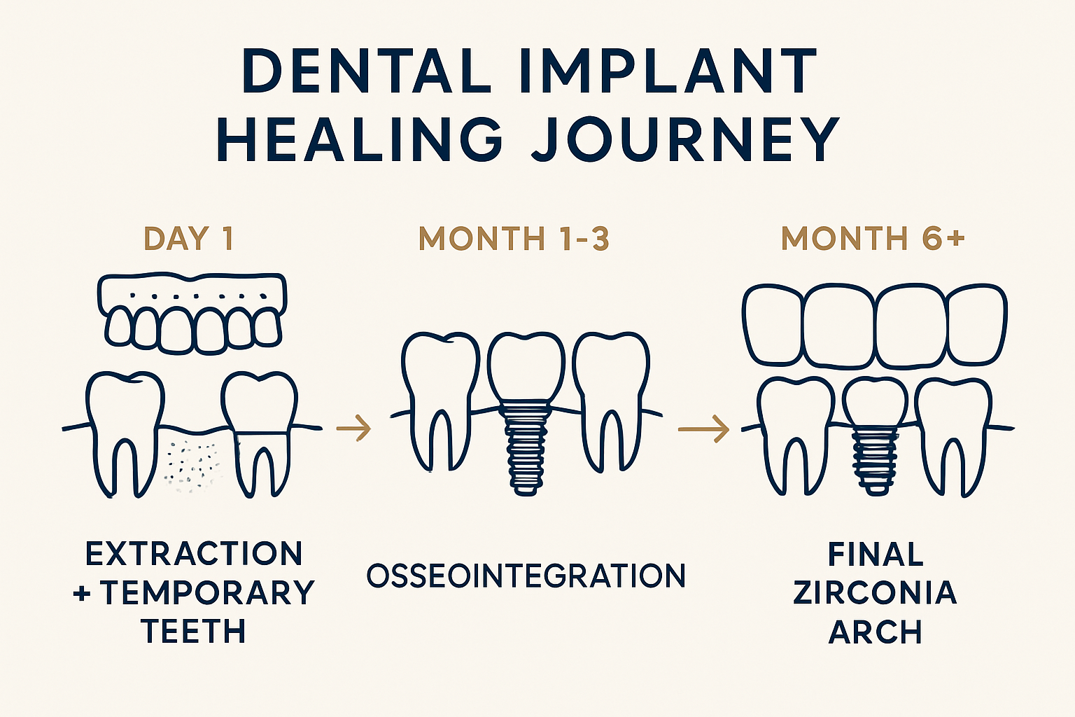 Temporary vs. Final Implant Teeth: What to Expect in the First 6 Months